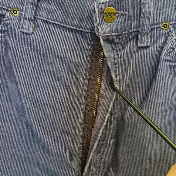 VTG 80s Wrangler Juniors 11 High Rise Straight Leg Corduroy Pants Purple - Picture 14 of 16